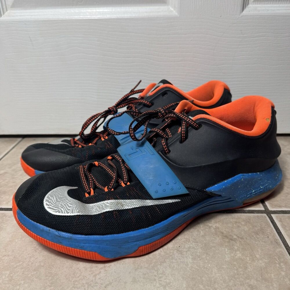Nike KD 7 Men’s Size 14 OKC ‘Away’ Blue Black Orange 653996-004 2014 Basketball
